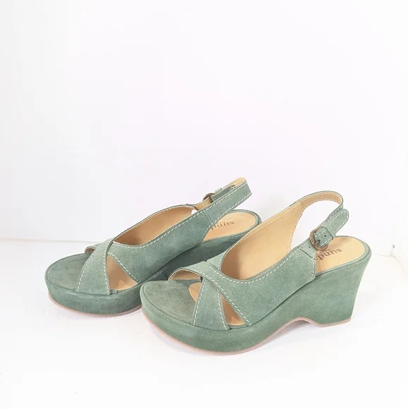 NWOT Sundance suede wedge sandals - Picture 16 of 16